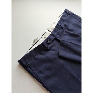 Paul Stuart Mens 42x31 Navy Wool Cashmere Slim Fit Flat Front Dress Pants I405